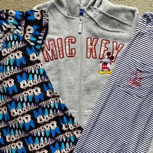 Disney Mickey and Minnie Mouse set of 3: zip hoodie and tees. Size S